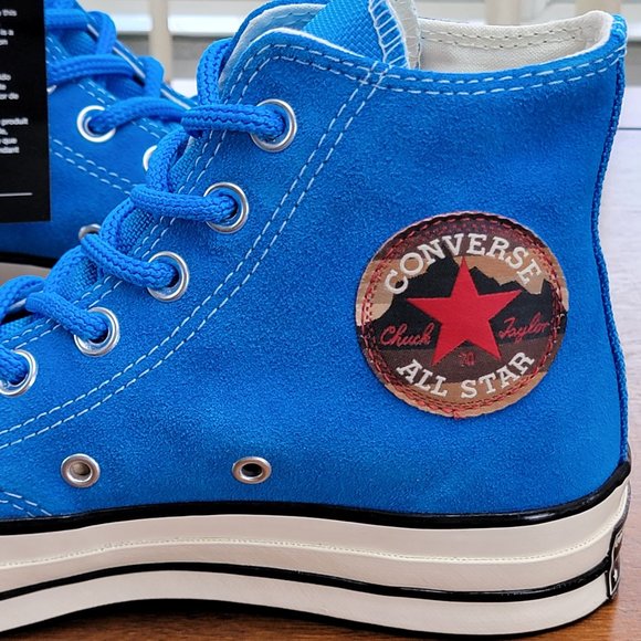Converse Women's Chuck 70 Hi Suede 162370C Blue Hero/Black/Egret Size 6 - Picture 10 of 11
